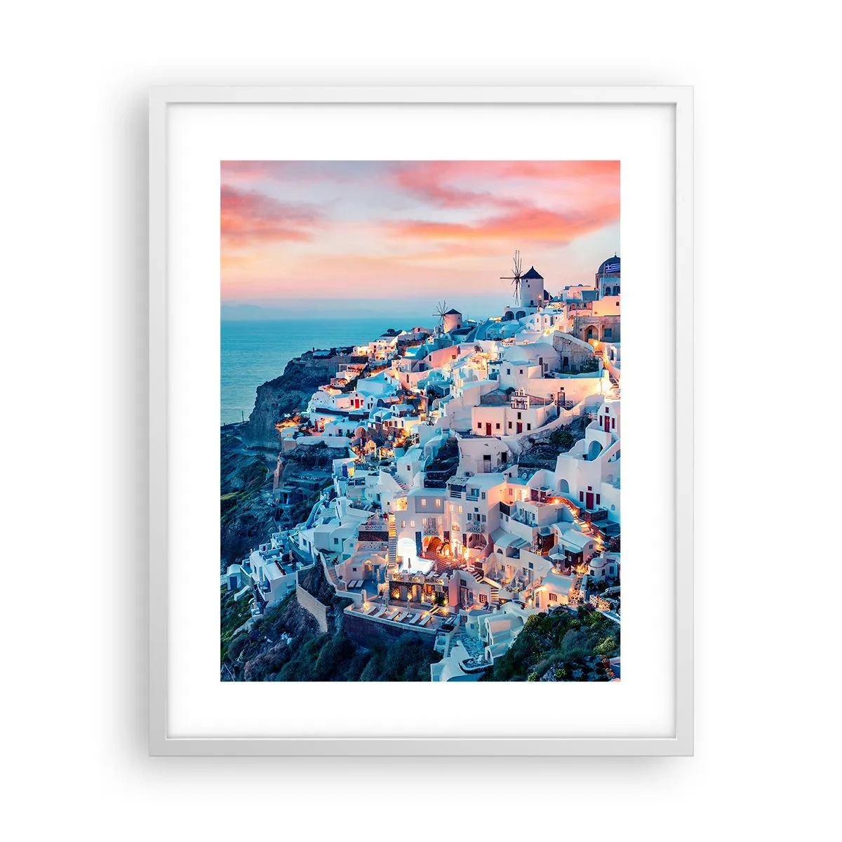 Póster en marco blanco - Vacaciones en Grecia - 40x50 cm