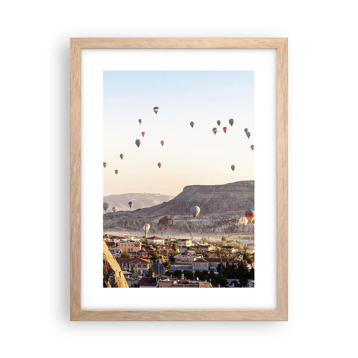 Póster en marco roble claro - Surcando los cielos - 30x40 cm