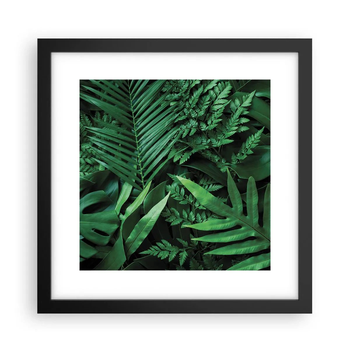 Póster en marco negro - Abrazo verde - 30x30 cm