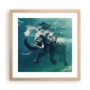 Póster en marco roble claro - A todos nos gusta nadar - 40x40 cm