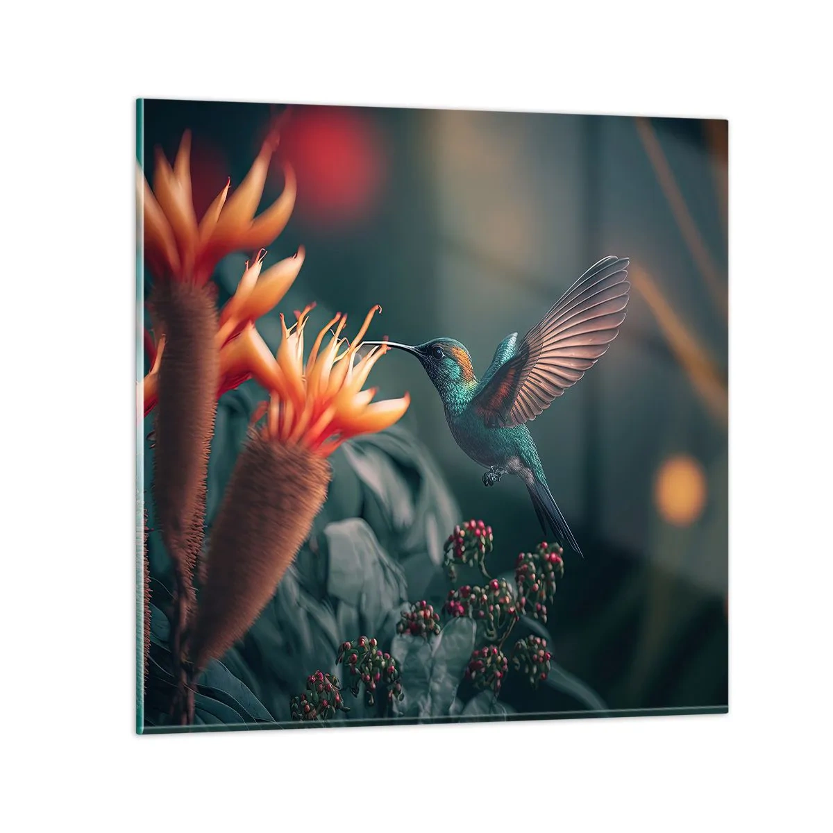 Cuadro sobre vidrio - Impresiones sobre Vidrio - Una vida verdaderamente colorida - 60x60 cm