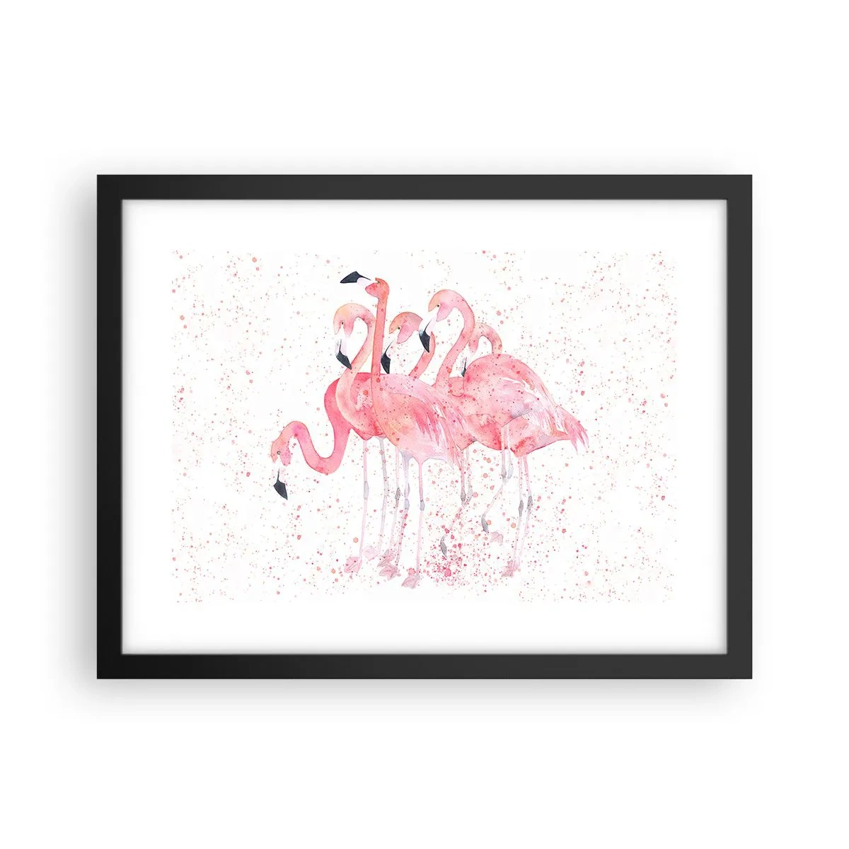 Póster en marco negro - Asamblea rosa - 40x30 cm