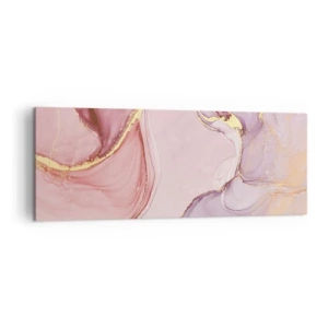 Cuadro sobre lienzo - Impresión de Imagen - Delicados patrones abstractos en tonos rosa y dorado. - 140x50cm - Caricia de colores - Decoración de pared moderna para salón y dormitorio ARTTOR