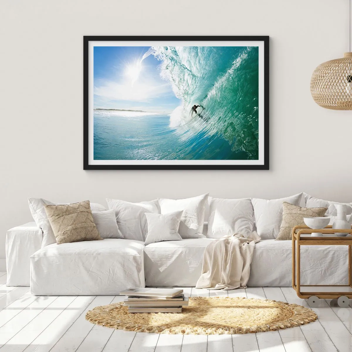 Póster en marco negro - Siempre en la ola - 40x30 cm