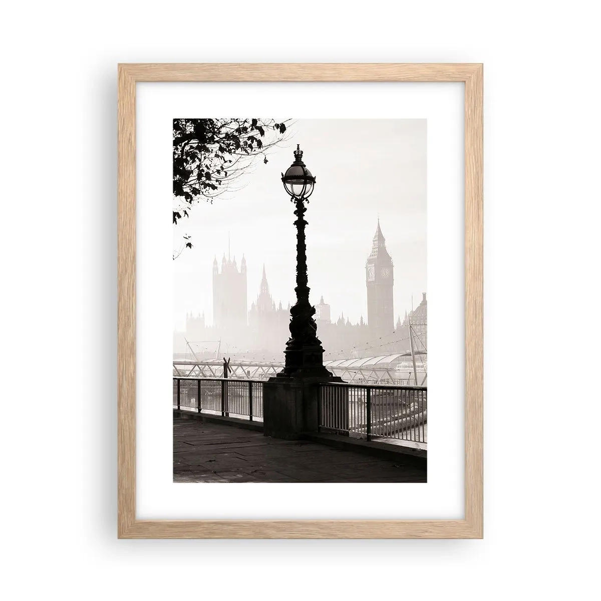 Póster en marco roble claro - La mañana de Londres - 30x40 cm