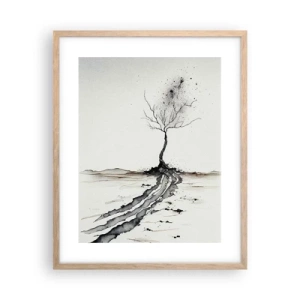 Póster en marco roble claro - Melancolía invernal - 40x50 cm