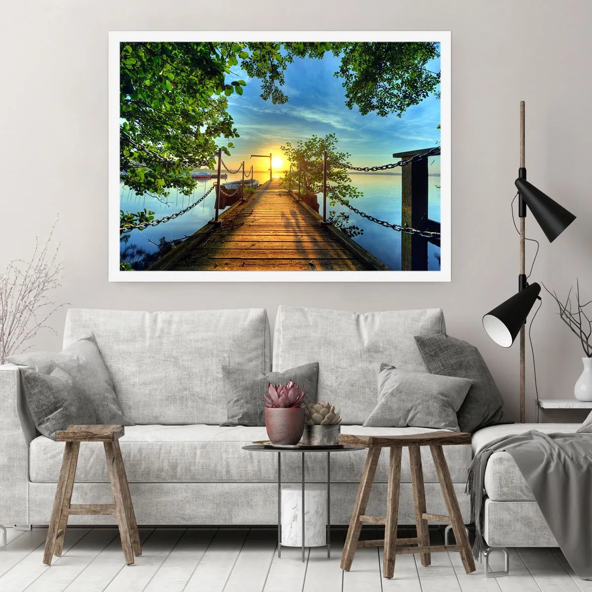 Póster - Atardecer junto al agua - 70x50 cm
