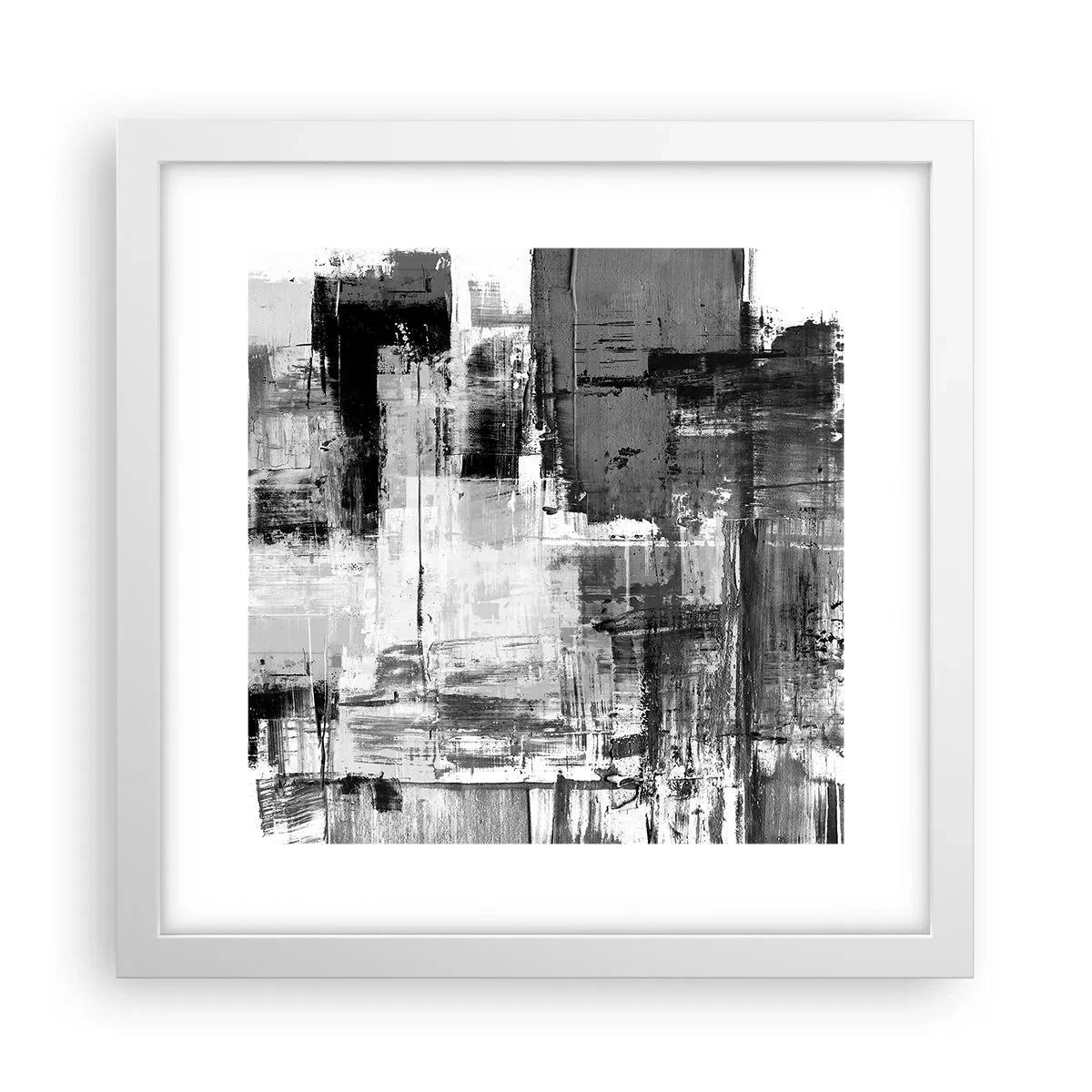 Póster en marco blanco - El gris es hermoso - 30x30 cm