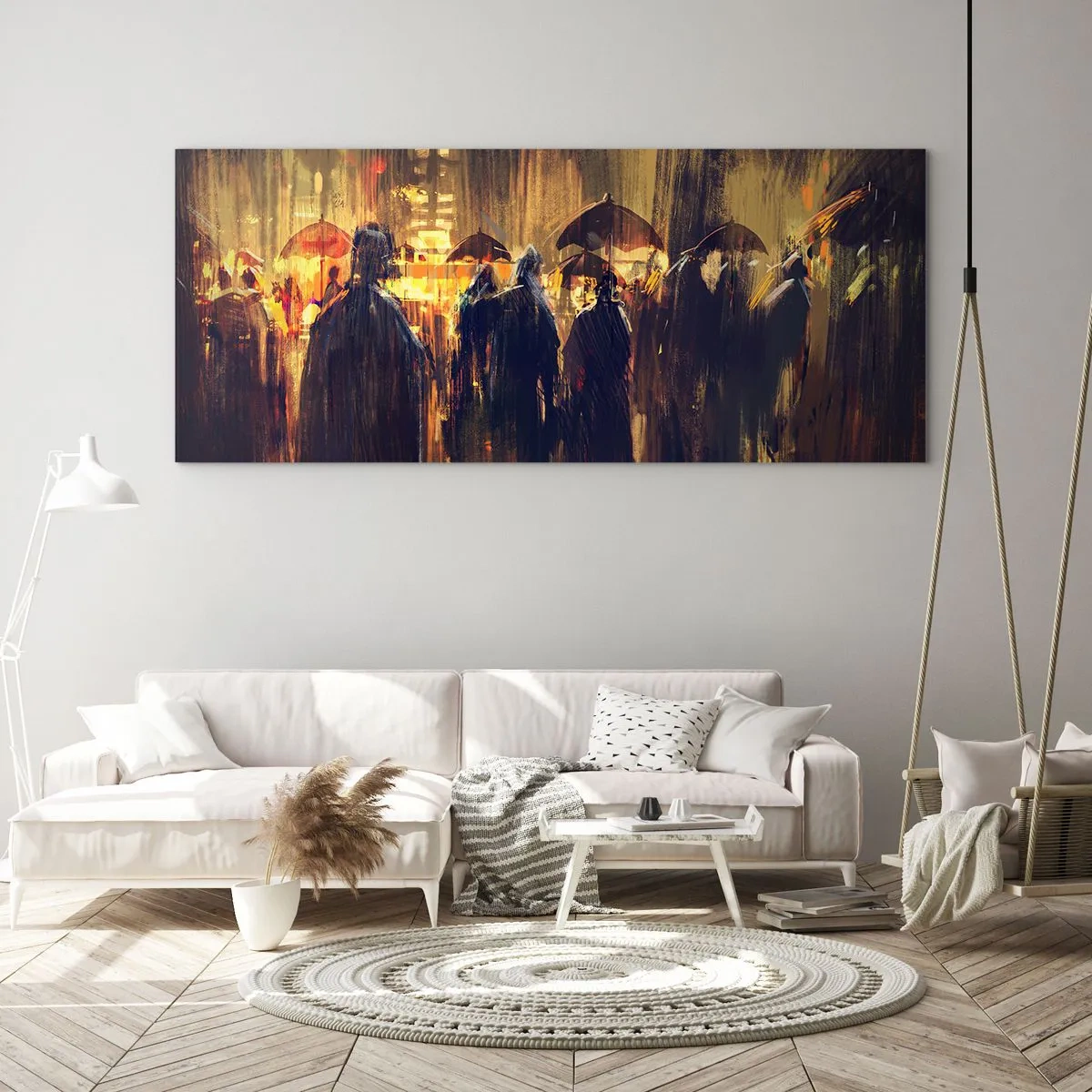 Cuadro sobre vidrio - Impresiones sobre Vidrio - Seguidores de la lluvia - 90x30 cm