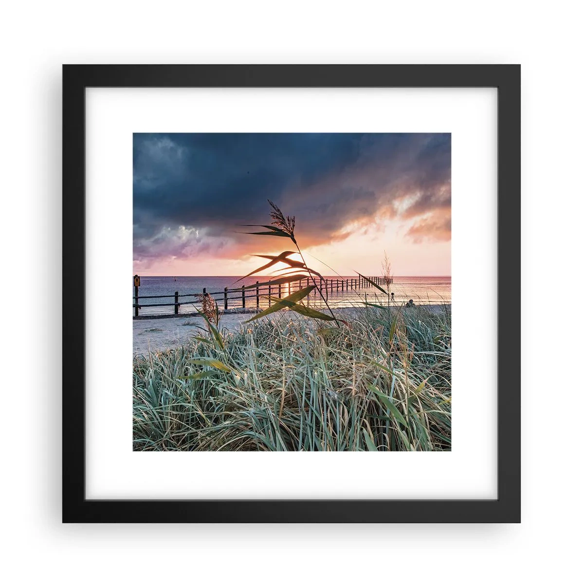 Póster en marco negro - Bailando con el viento - 30x30 cm