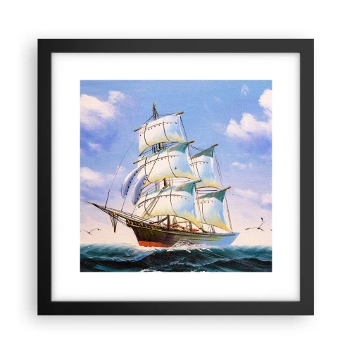 Póster en marco negro - Orgulloso con el viento - 30x30 cm