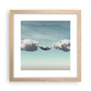 Póster en marco roble claro - La felicidad del momento - 30x30 cm