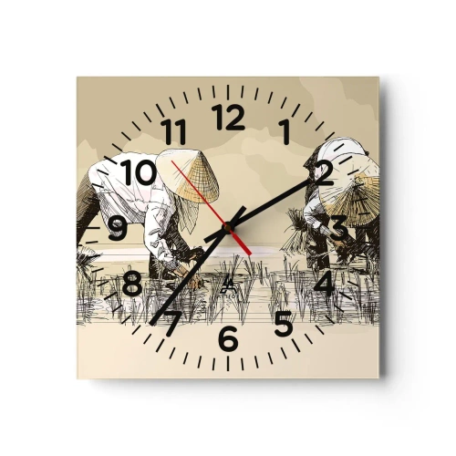 Reloj de pared - Reloj de vidrio - De una cosecha exitosa - 30x30 cm