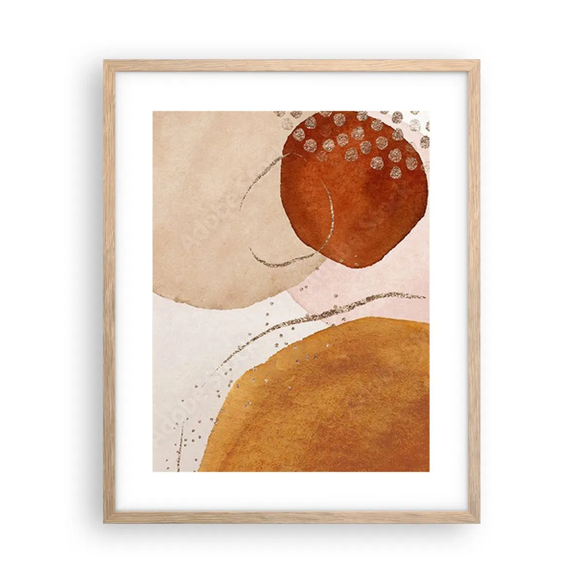 Póster en marco roble claro - Movimiento abstracto - 40x50 cm