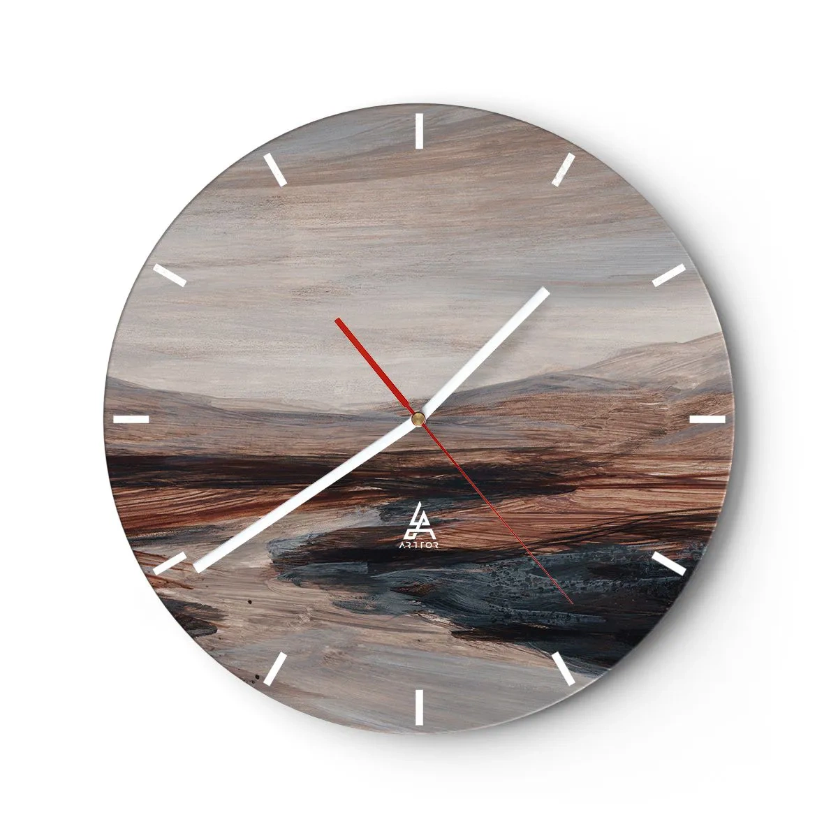Reloj de pared - Reloj de vidrio -  Valle apacible - 40x40 cm