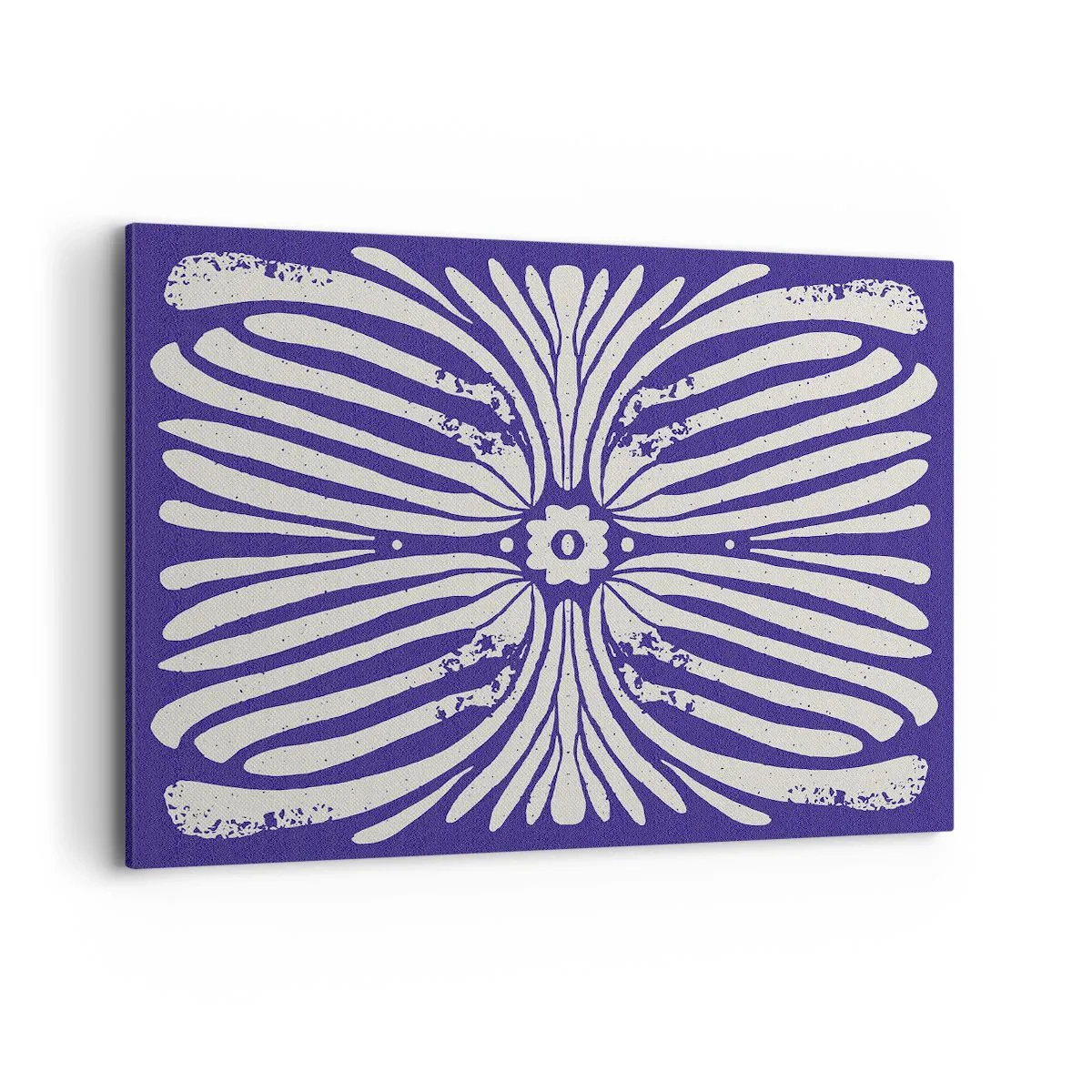 Cuadro sobre lienzo - Impresión de Imagen - Patrón étnico en tonos morados y blancos. - 100x70cm - Inspiraciones étnicas - Decoración de pared moderna para salón y dormitorio ARTTOR