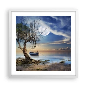 Póster en marco blanco - ¿Es el final o el principio? - 50x50 cm