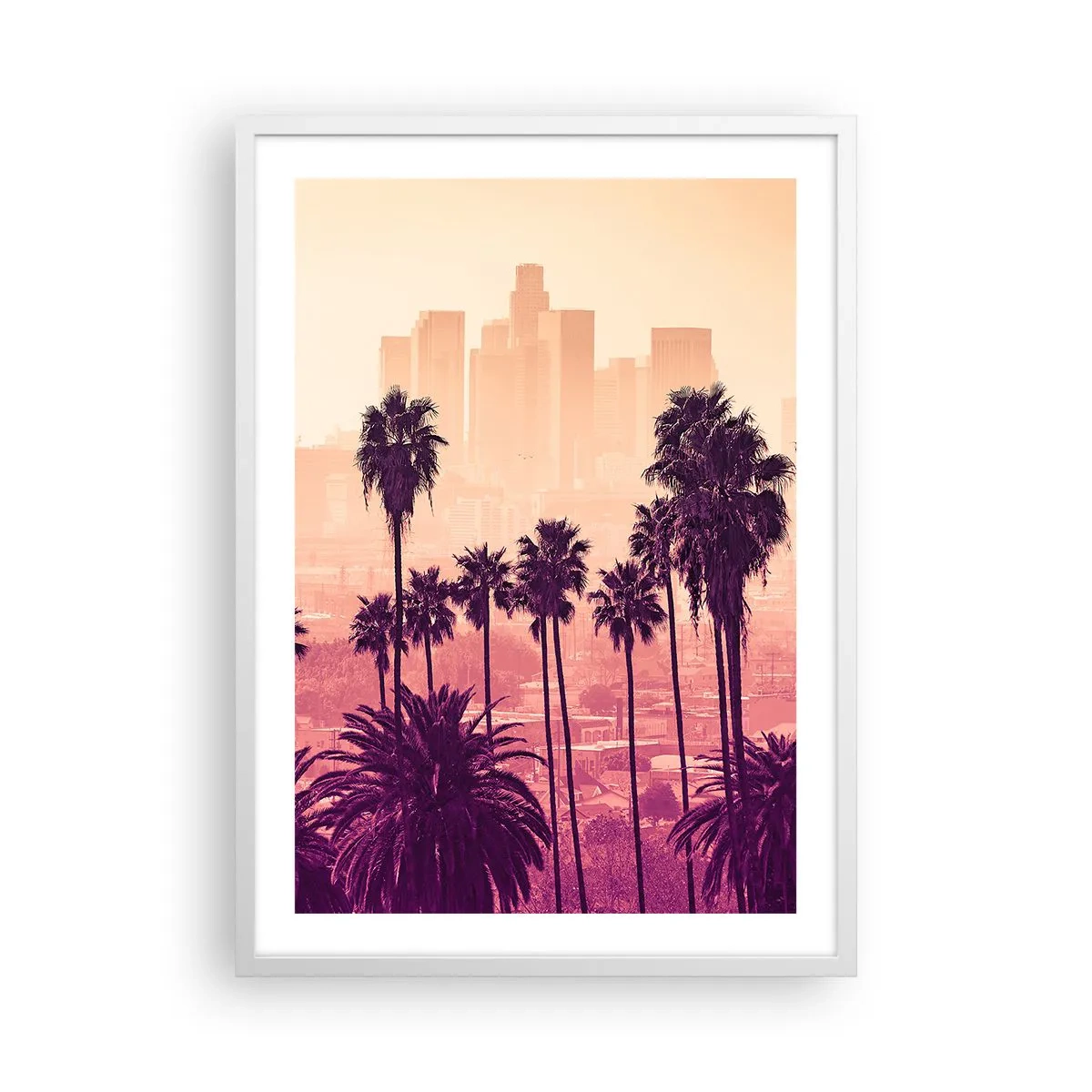 Póster en marco blanco - El paisaje de California - 50x70 cm
