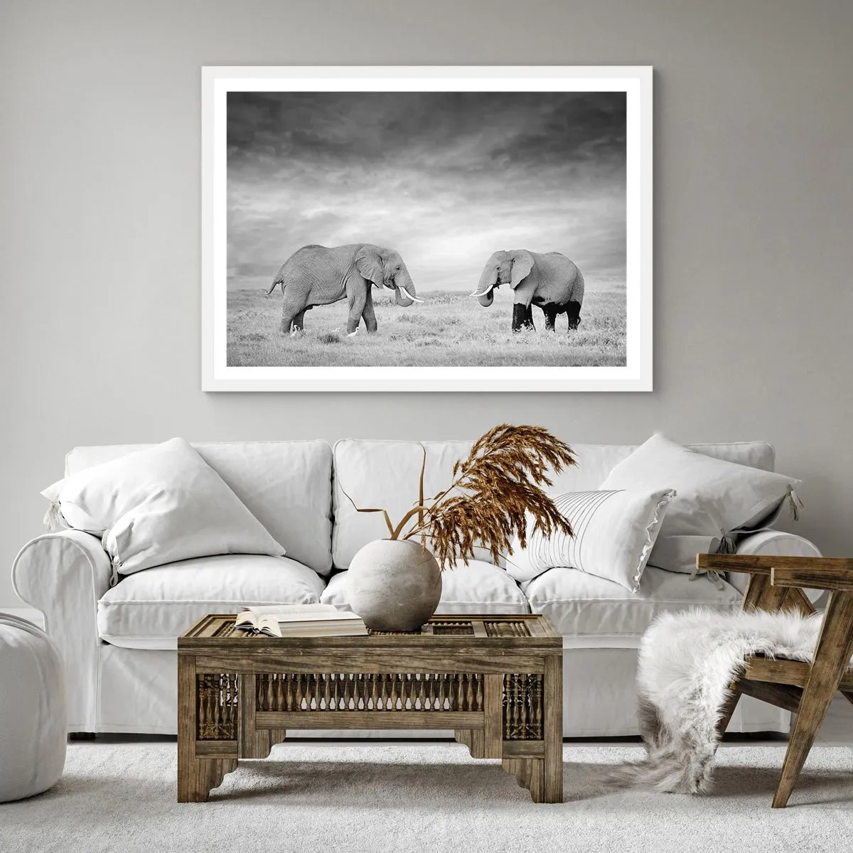 Póster en marco blanco - El gris es hermoso - 30x30 cm