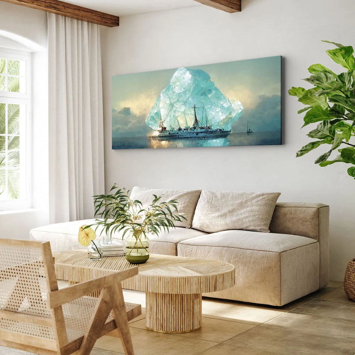 Cuadro sobre lienzo - Impresión de Imagen - Diamante ártico - 100x40 cm