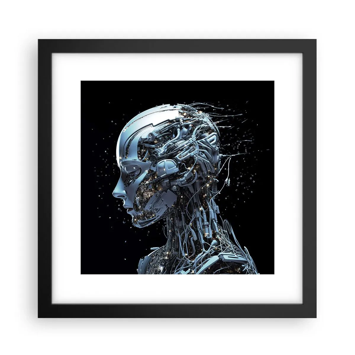 Póster en marco negro - La tecnología es una mujer - 30x30 cm