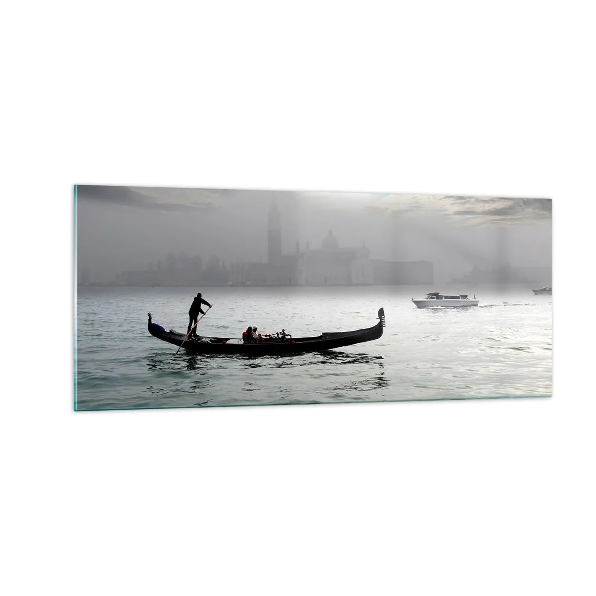 Cuadro sobre vidrio - Impresiones sobre Vidrio - Una fabulosa ciudad de agua y niebla - 100x40 cm
