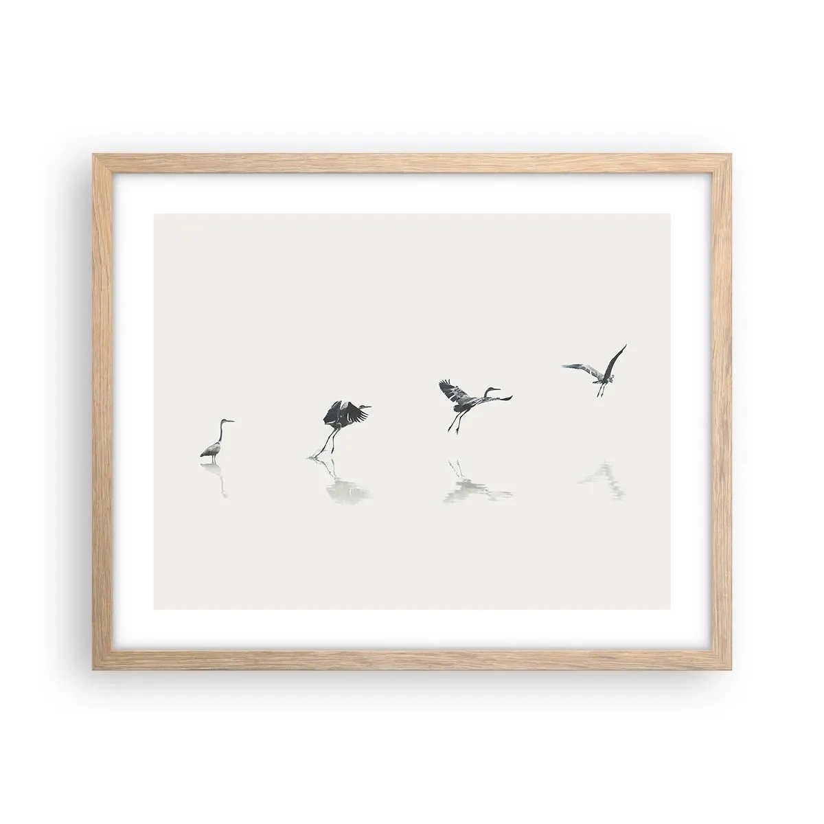 Póster en marco roble claro - Cuatro sencillos pasos para despegar - 50x40 cm