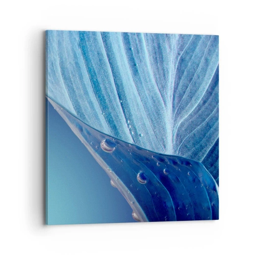 Cuadro sobre lienzo - Impresión de Imagen - Gotas ocultas de azul - 70x70 cm