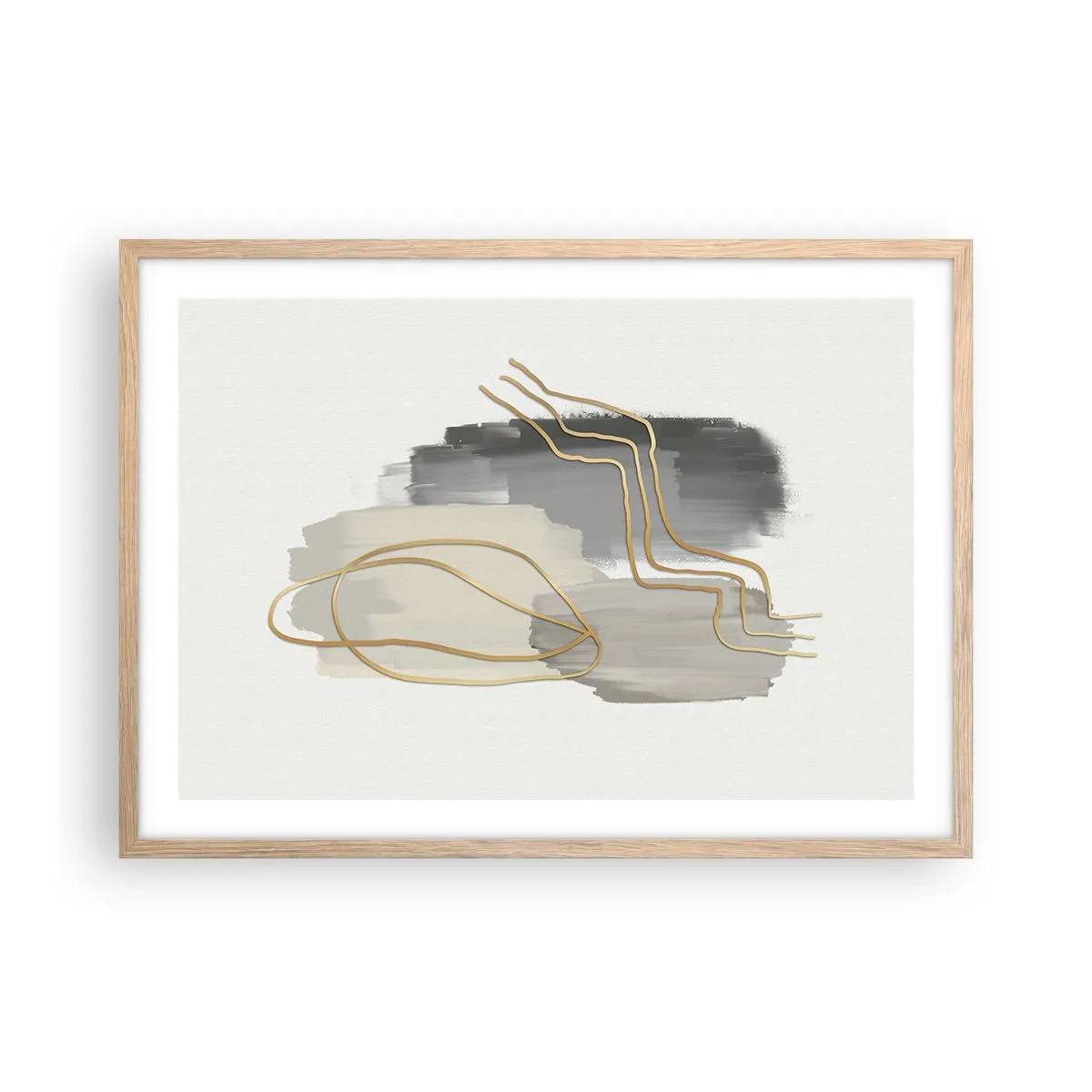 Póster en marco roble claro - Persistencia y movimiento - 70x50 cm