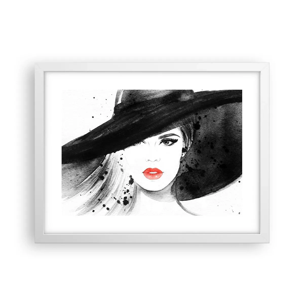 Póster en marco blanco - Dama de negro - 40x30 cm