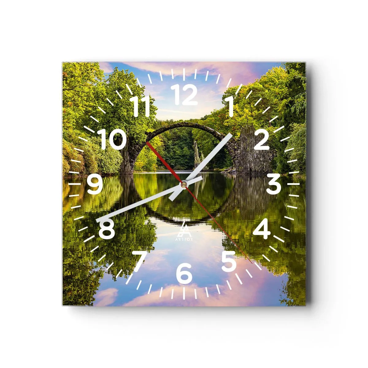 Reloj de pared - Reloj de vidrio - En el punto de encuentro de dos mundos - 30x30 cm