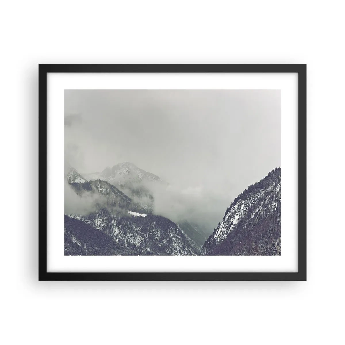 Póster en marco negro - Valle de la niebla - 50x40 cm