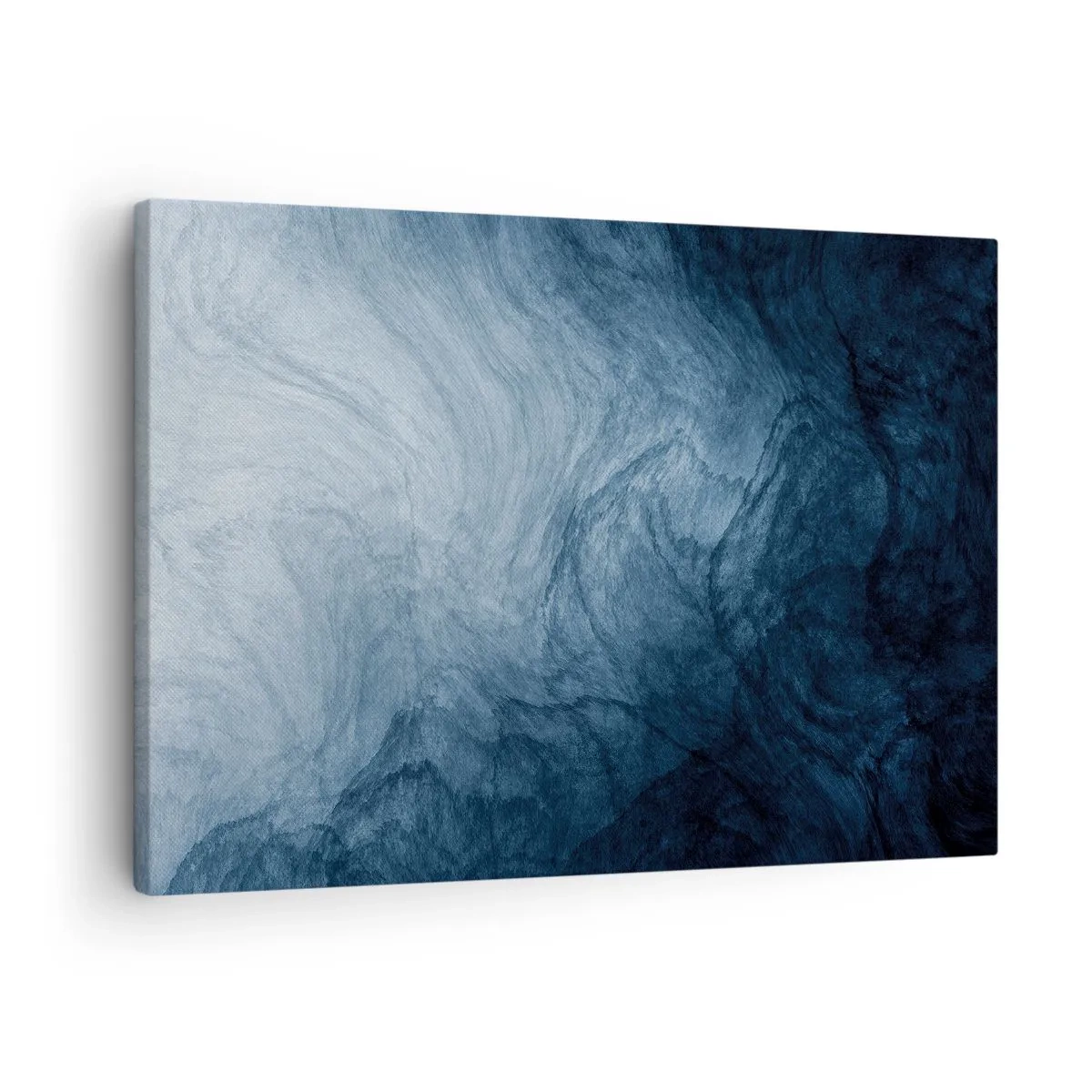 Cuadro sobre lienzo - Impresión de Imagen - Una composición abstracta en tonos azules y azul marino. - 70x50cm - En las profundidades - Decoración de pared moderna para salón y dormitorio ARTTOR