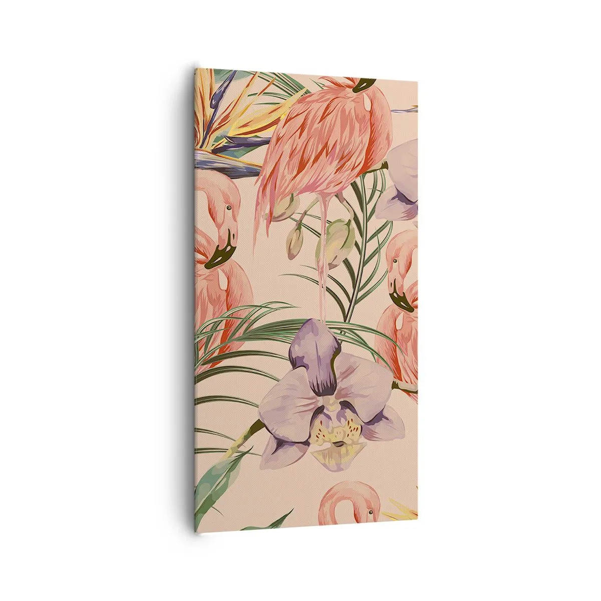 Cuadro sobre lienzo - Impresión de Imagen - Un ballet rosa en flores - 65x120 cm