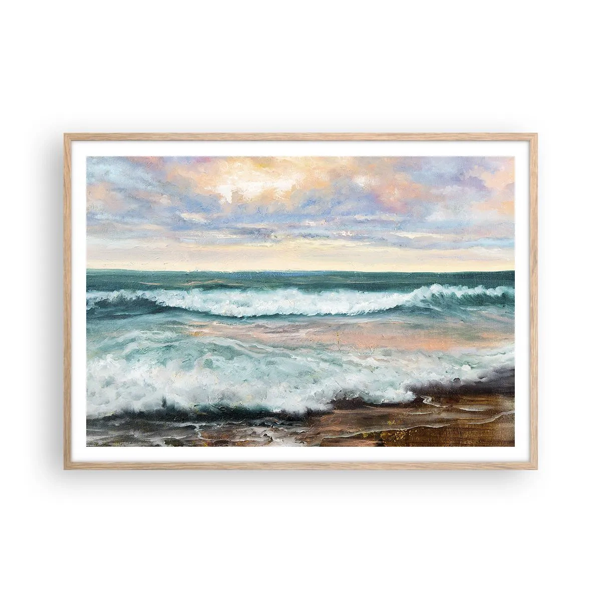 Póster en marco roble claro - Aquí suavizarás tu alma - 100x70 cm