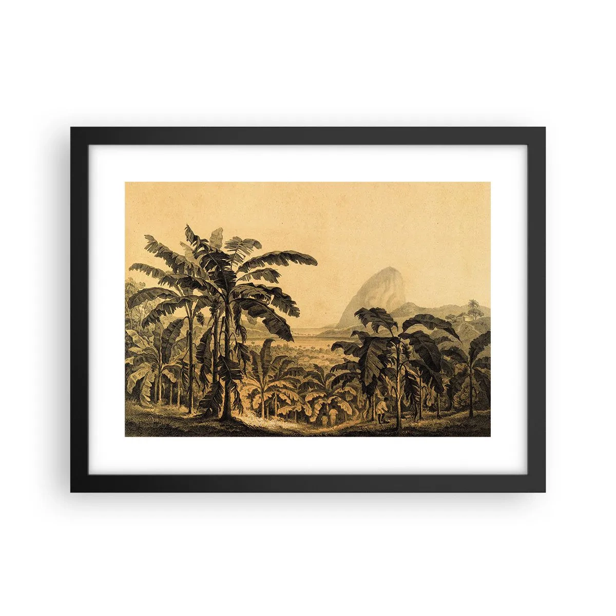 Póster en marco negro - En un ambiente colonial - 40x30 cm