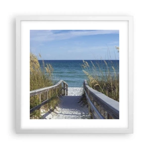 Póster en marco blanco - En el sol, en el viento - 40x40 cm