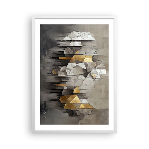 Póster en marco blanco - Composición hecha de hielo y luz - 50x70 cm
