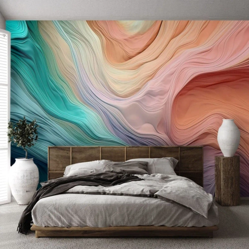 Fotomural personalizado Premium Sand - Ola arco iris - pasteles, Abstracción, Textura