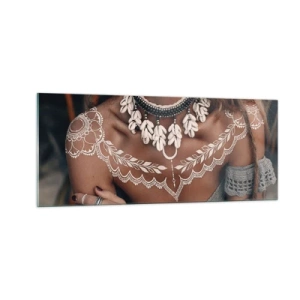 Cuadro sobre vidrio - Impresiones sobre Vidrio - Talismanes, rituales de feminidad - 100x40 cm