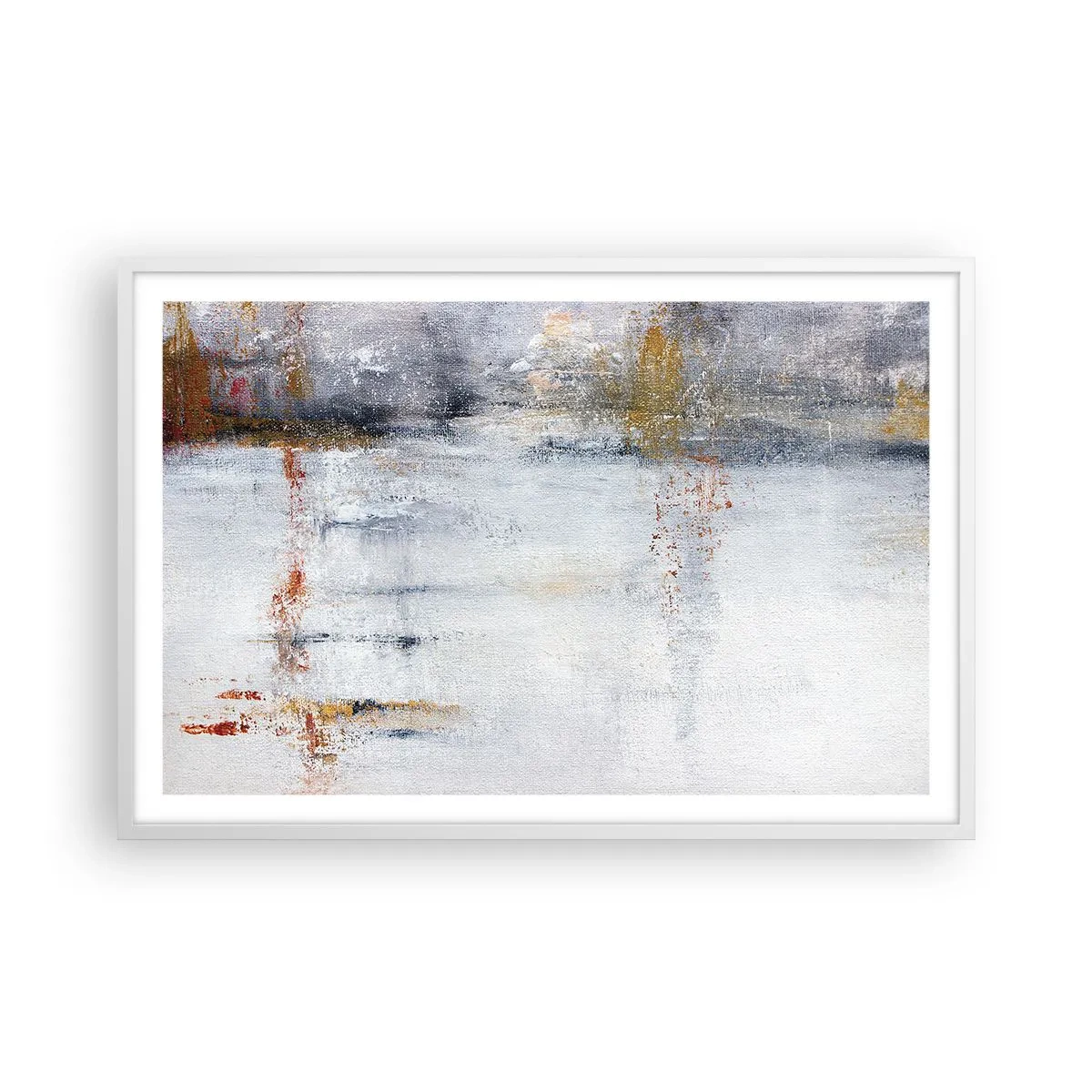 Póster en marco blanco - Tras una cortina de aire - 91x61 cm
