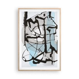 Póster en marco roble claro - Azul a pesar de todo - 61x91 cm