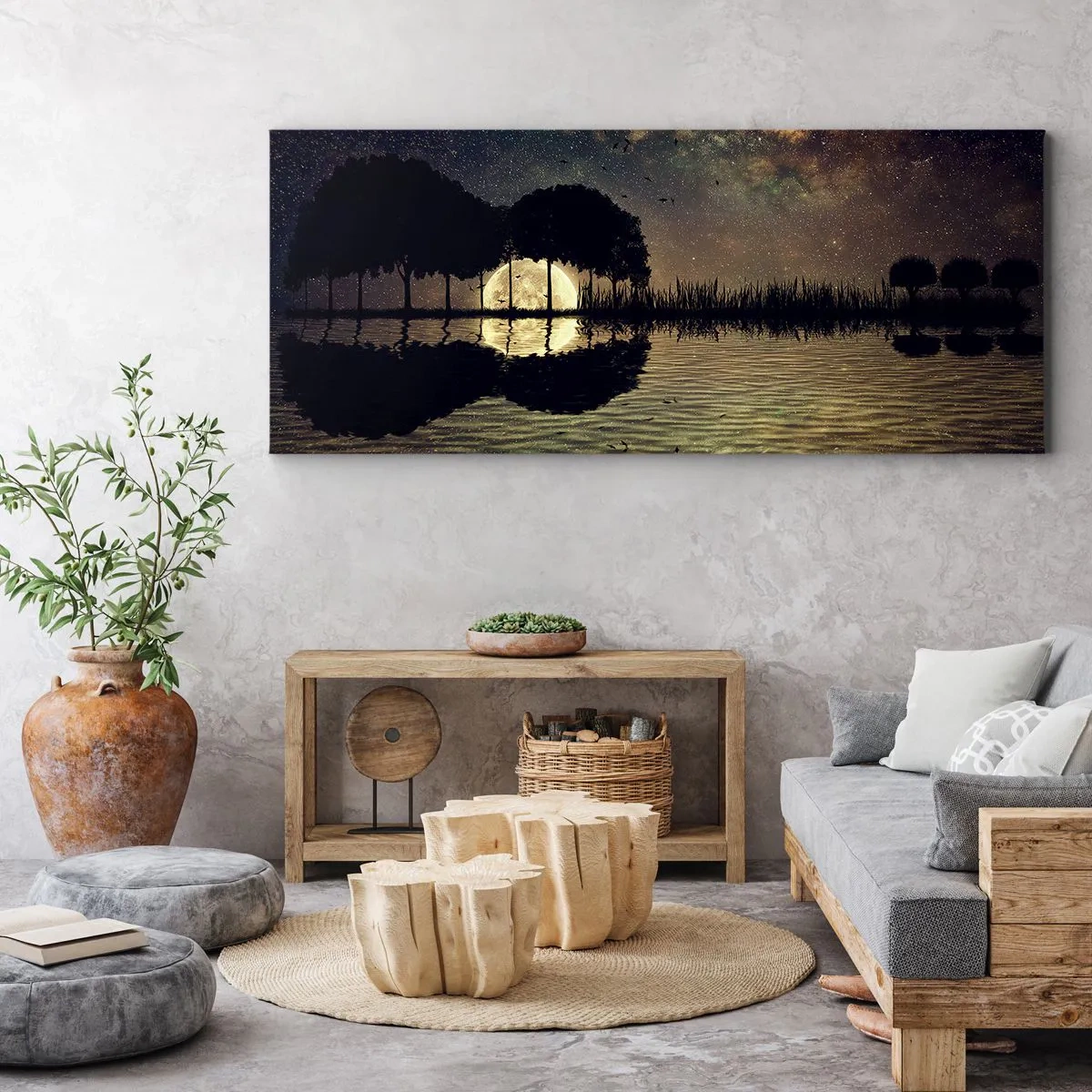 Cuadro sobre lienzo - Impresión de Imagen - Noche en el fin del mundo - 100x40 cm