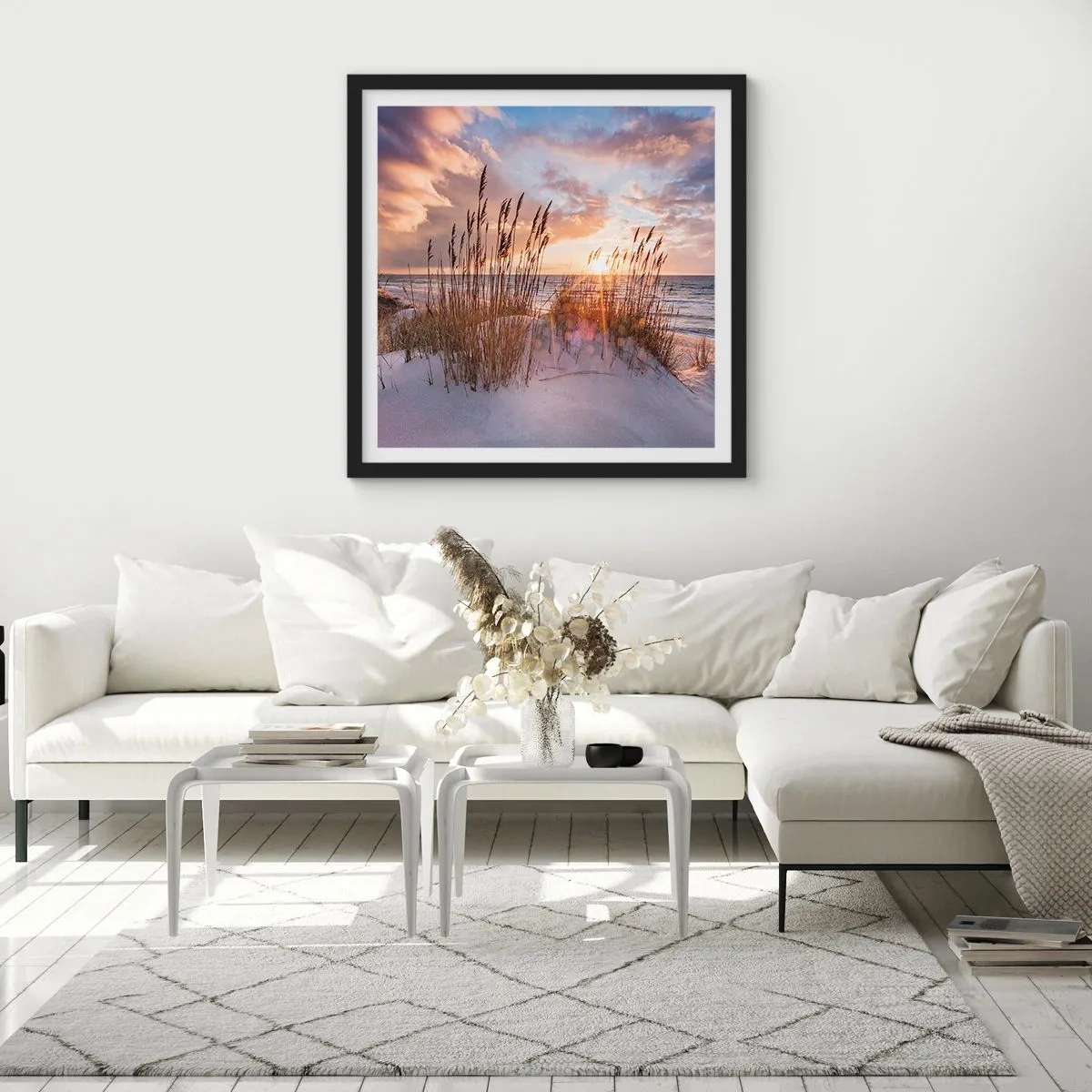 Póster en marco negro - Adiós al sol y al viento - 30x30 cm