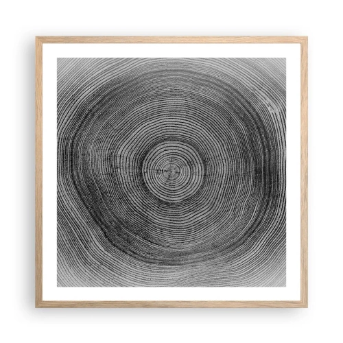 Póster en marco roble claro - El paso del tiempo - 60x60 cm