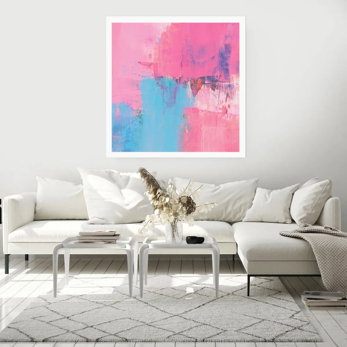 Póster - Rosa, azul y una pizca de luz - 40x40 cm