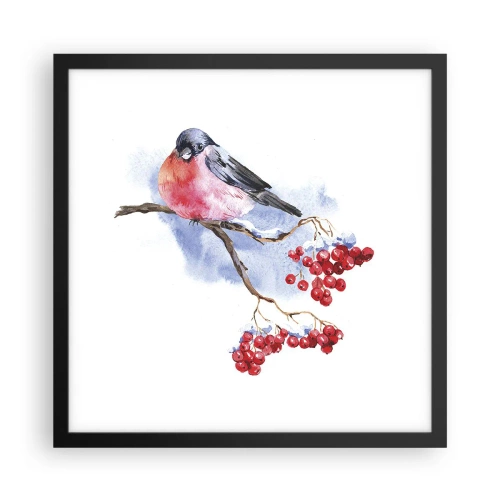 Póster en marco negro - Invierno en color - 40x40 cm