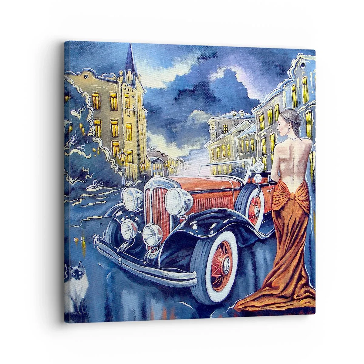 Cuadro sobre lienzo - Impresión de Imagen - Noche de romanticismo - 30x30 cm