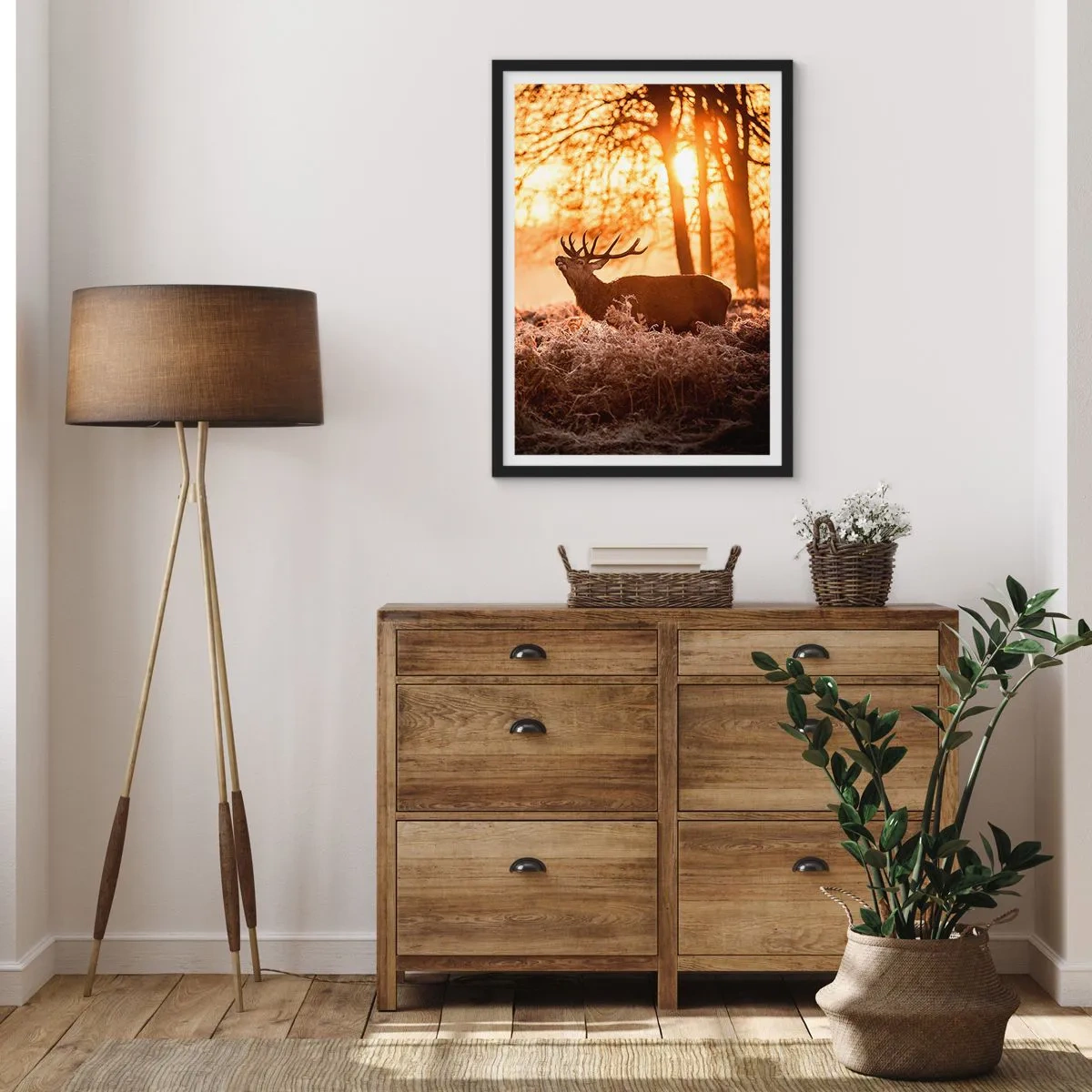Póster en marco negro - El sueño de un cazador - 70x100 cm