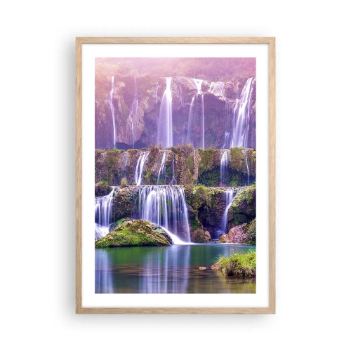 Póster en marco roble claro - Escalera al cielo - 50x70 cm